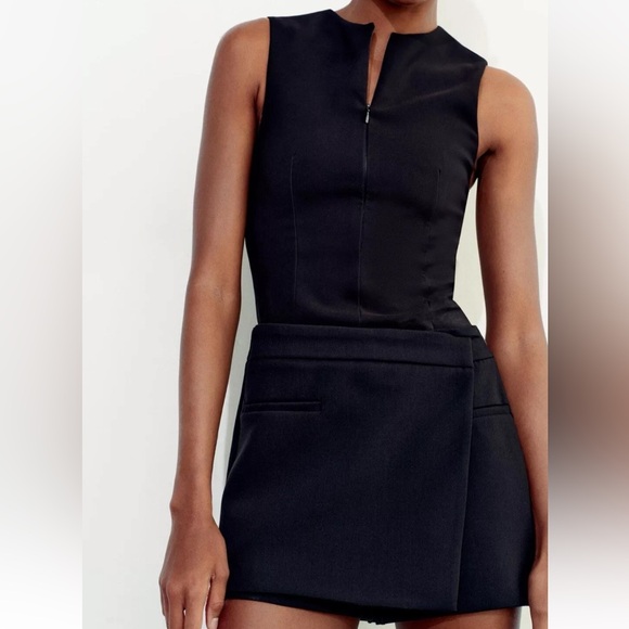 NWT ZARA Asymmetric High-Waist Wrap Skort - Picture 3 of 10